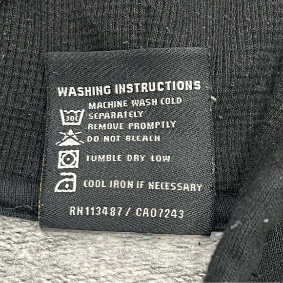 Avirex Vintage Black Gray Big Logo Y2K Zip Front Hoodie Jacket XL - Picture 7 of 7